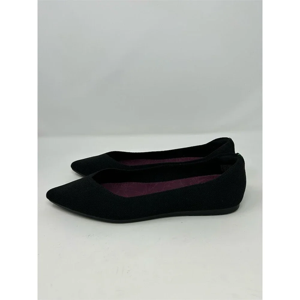 SR Max Albright Women's Slip Resistant Slip-On Flats Black Pointed Toe Size 11